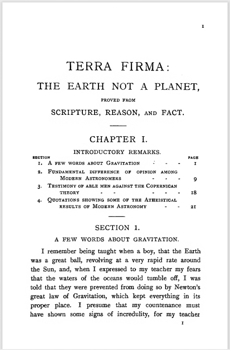 Terra firma : the earth not a planet, proved from scripture, reason and fact
